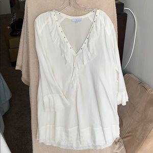 White IRO coverup with ruffle